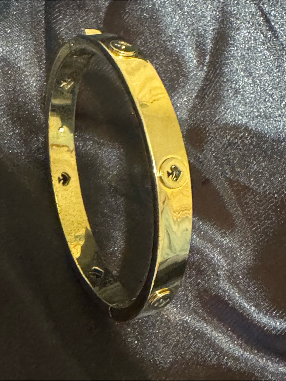 kate spade Gold-Tone Screw-Detail Bangle Bracelet